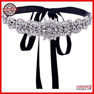 Rhinestone Pearl Crystal Wedding Belt Elegant Bridal Prom Dress Accessory